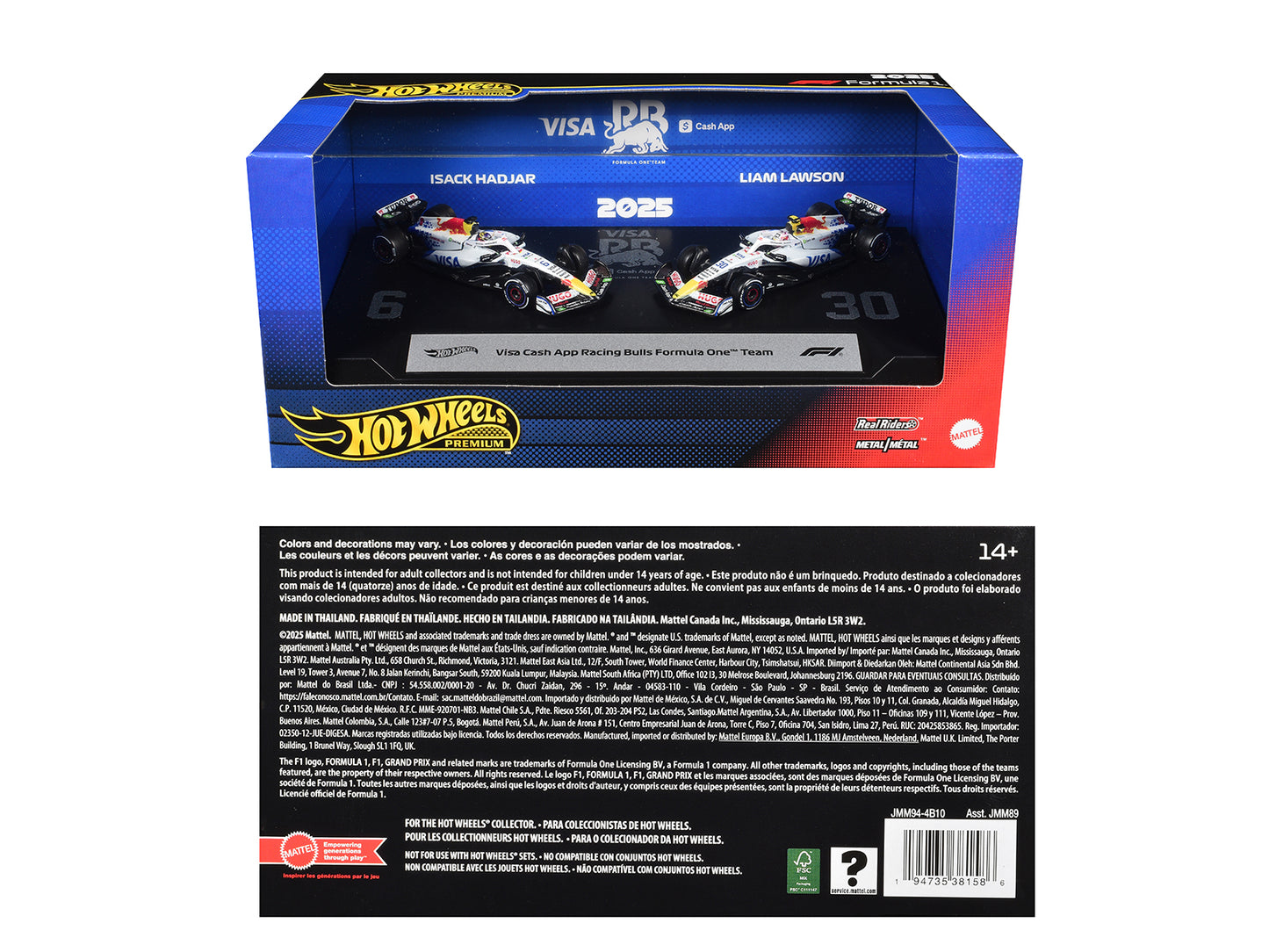 "Visa Cash App Racing Bulls Formula One Team" Formula One F1 World Championship (2025) 2 Piece Set Diecast Model Cars