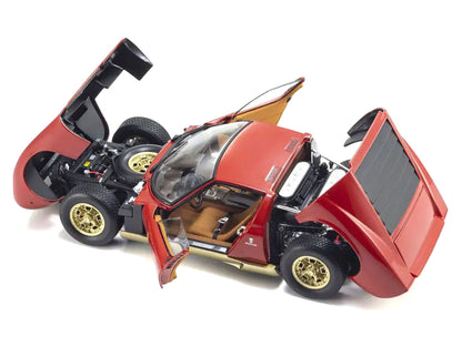 Lamborghini Miura P 400 Red with Gold Accents 1/18 Diecast Model Car