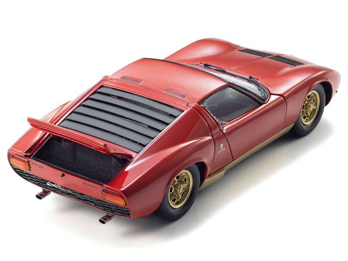 Lamborghini Miura P 400 Red with Gold Accents 1/18 Diecast Model Car