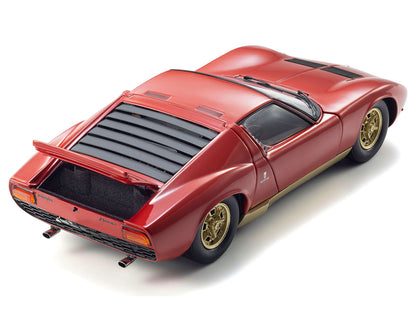 Lamborghini Miura P 400 Red with Gold Accents 1/18 Diecast Model Car