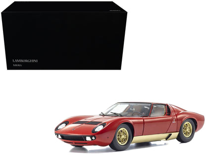 Lamborghini Miura P 400 Red with Gold Accents 1/18 Diecast Model Car