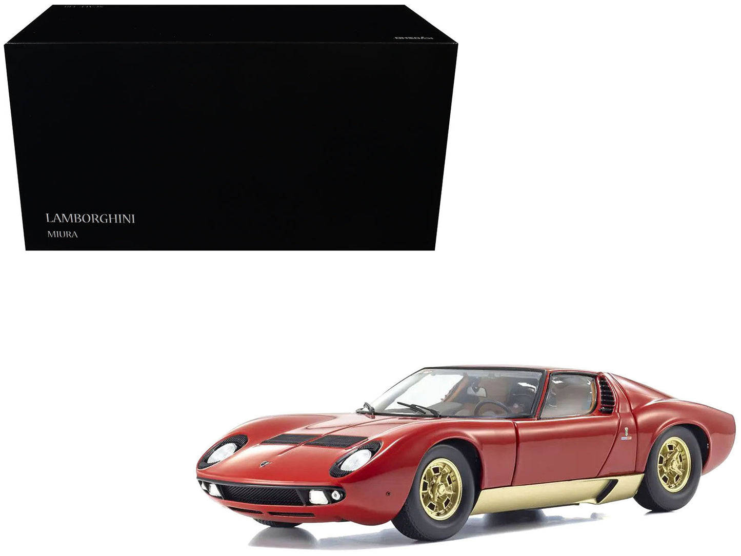 Lamborghini Miura P 400 Red with Gold Accents 1/18 Diecast Model Car