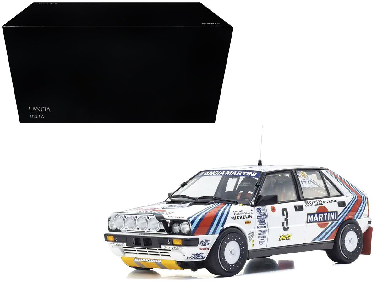 Lancia Delta HF 4WD #3 Bruno Saby - Jean-Francois Fauchille "Martini Racing" Winner "Rally Monte Carlo" (1988) 1/18 Diecast Model Car
