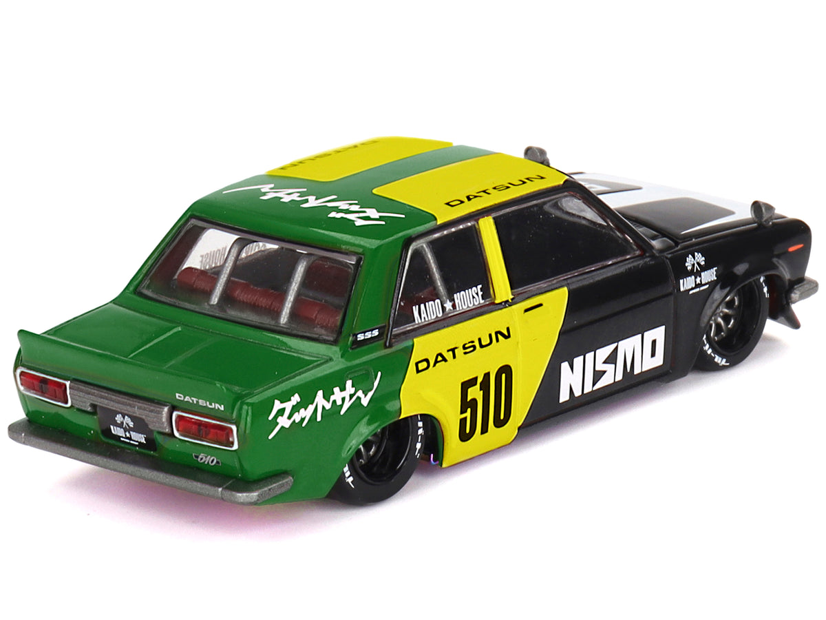 Datsun Street 510 "Racing V2" Black and Green with Yellow Accents (Designed