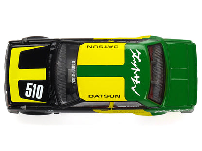 Datsun Street 510 "Racing V2" Black and Green with Yellow Accents (Designed