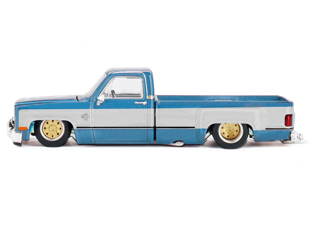 Chevrolet Silverado Dually Pickup Truck "Vintage Spec V1" Light Blue Metallic with White Sides and Interior (Designed