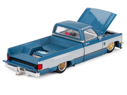 Chevrolet Silverado Dually Pickup Truck "Vintage Spec V1" Light Blue Metallic with White Sides and Interior (Designed