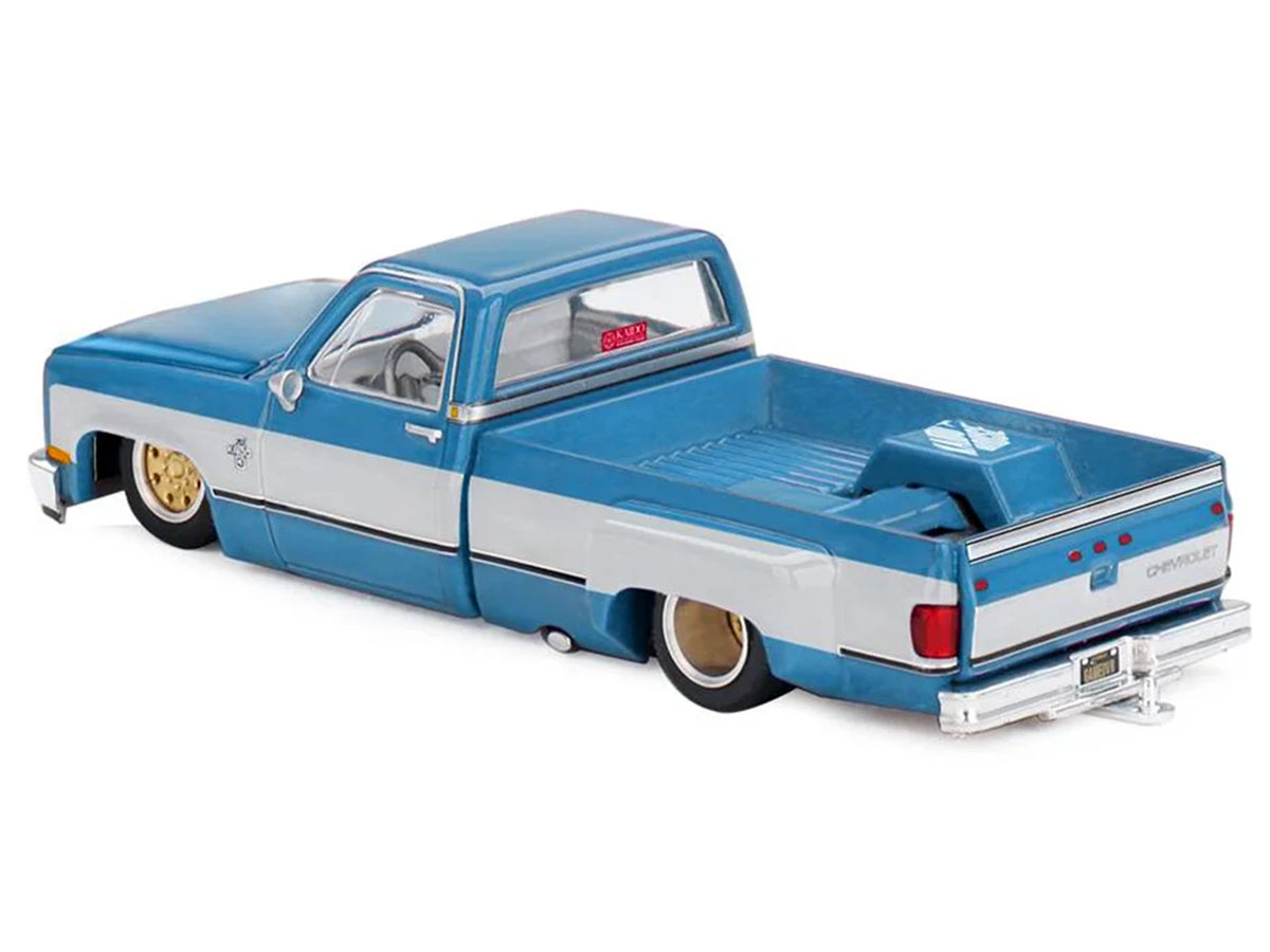 Chevrolet Silverado Dually Pickup Truck "Vintage Spec V1" Light Blue Metallic with White Sides and Interior (Designed