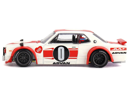 Nissan Skyline 2000GT-R (KPGC10) "Kaido Works V2" RHD (Right Hand Drive) White with Red Stripes (Designed