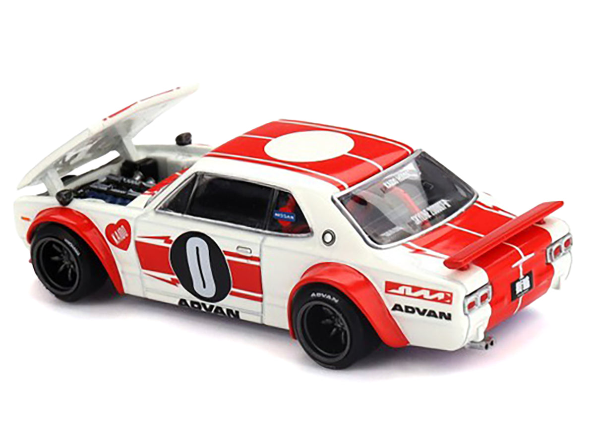 Nissan Skyline 2000GT-R (KPGC10) "Kaido Works V2" RHD (Right Hand Drive) White with Red Stripes (Designed