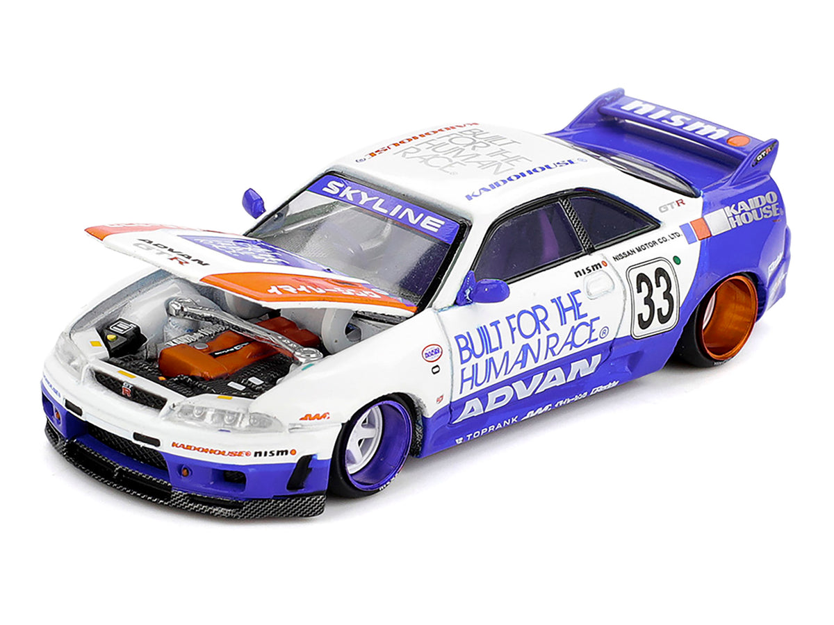 Nissan Skyline GT-R (R33) RHD (Right Hand Drive) #33 "BFTHR V1" Blue and White with Graphics (Designed