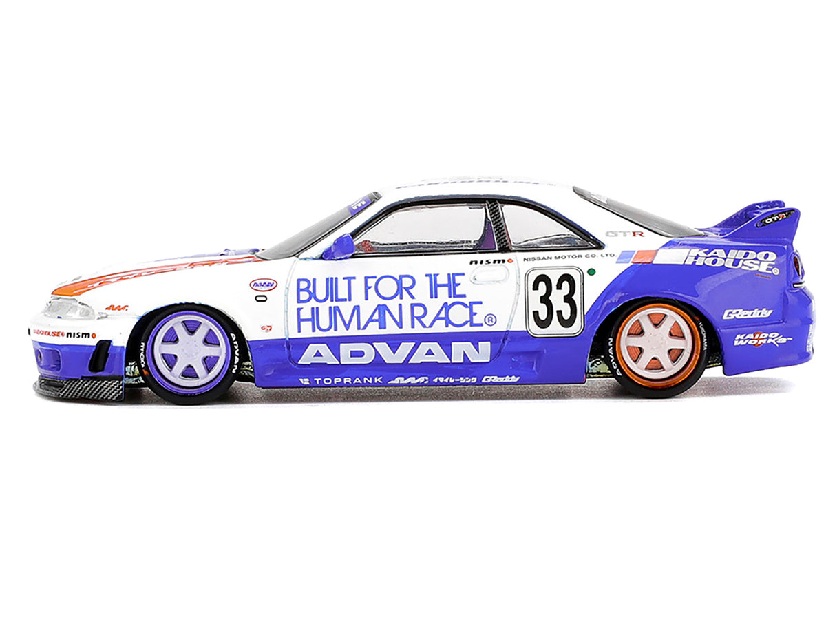 Nissan Skyline GT-R (R33) RHD (Right Hand Drive) #33 "BFTHR V1" Blue and White with Graphics (Designed