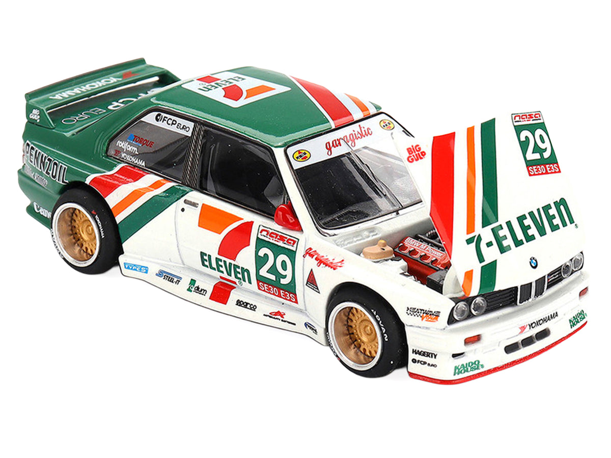 BMW M3 "Kaido Works Larry Chen V1" #29 "7-Eleven" White and Green with Graphics (Designed