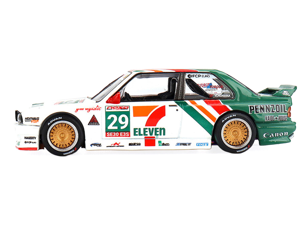 BMW M3 "Kaido Works Larry Chen V1" #29 "7-Eleven" White and Green with Graphics (Designed