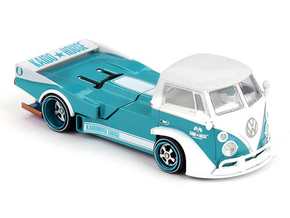 Volkswagen T1 "Kaido Works V1" Truck Turquoise with White Top and Stripes (Designed