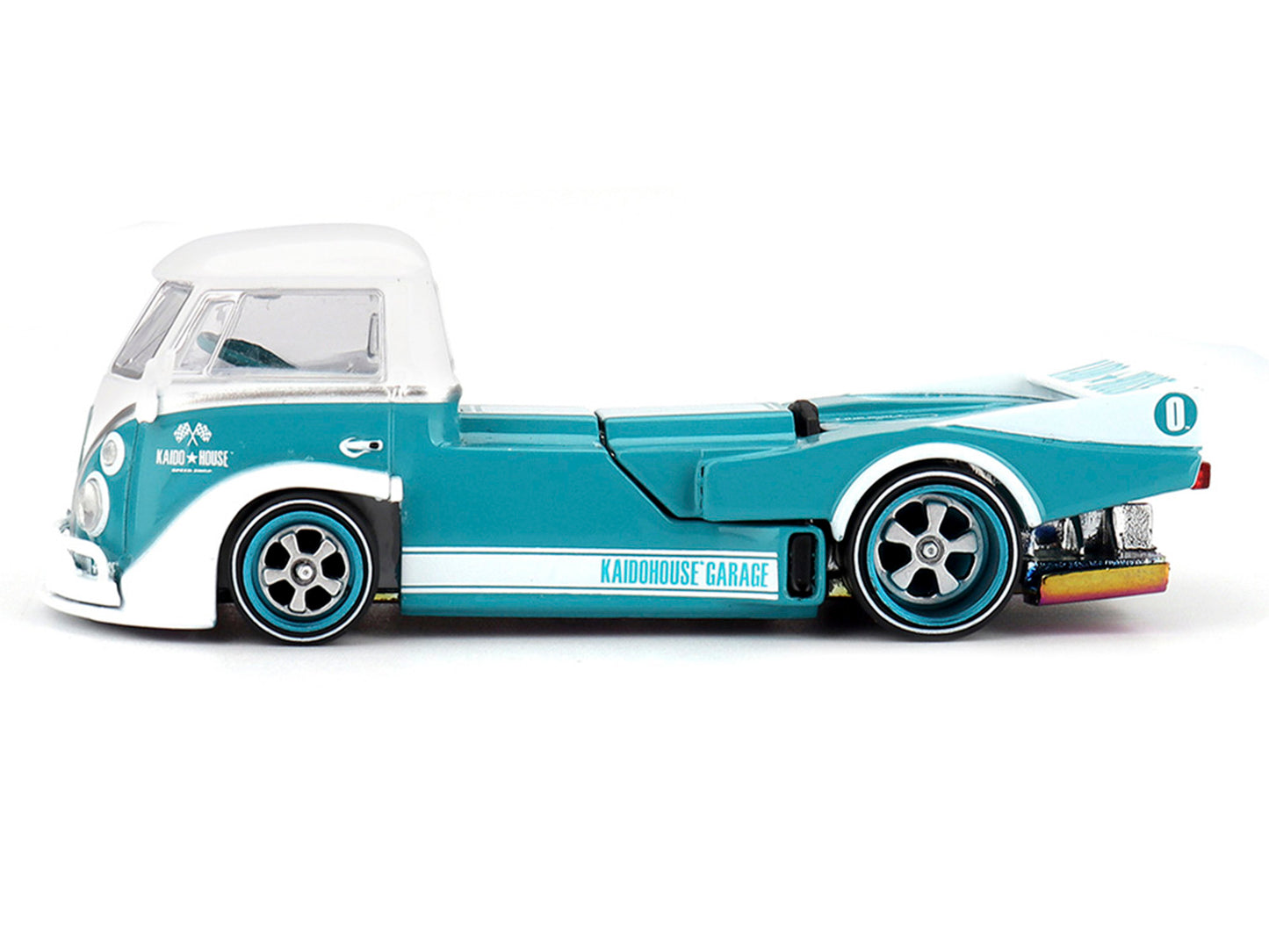 Volkswagen T1 "Kaido Works V1" Truck Turquoise with White Top and Stripes (Designed