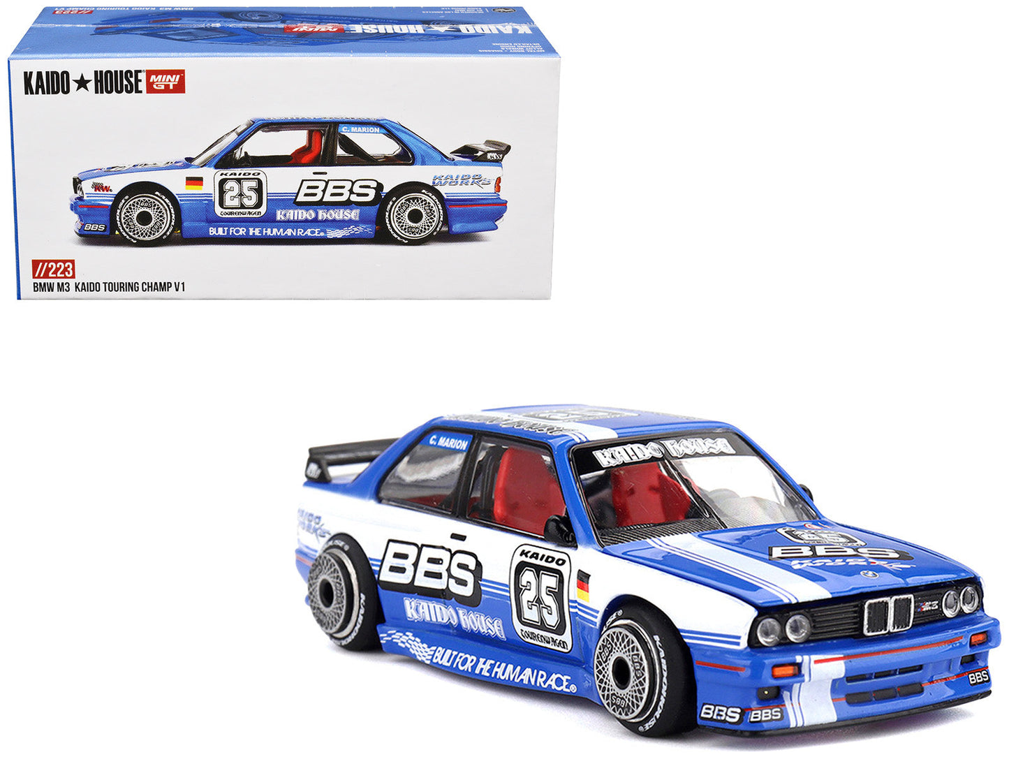 BMW M3 "Kaido Touring Champ V1" #25 Blue with White Stripes (Designed by Jun Imai) "Kaido House" Special 1/64 Diecast Model Car