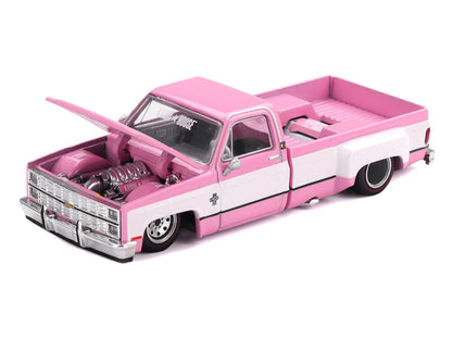 Chevrolet Silverado Dually Pickup Truck "Vintage Spec V2" Pink with White Sides (Designed