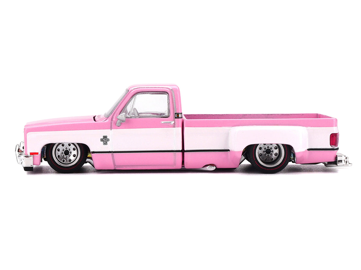 Chevrolet Silverado Dually Pickup Truck "Vintage Spec V2" Pink with White Sides (Designed