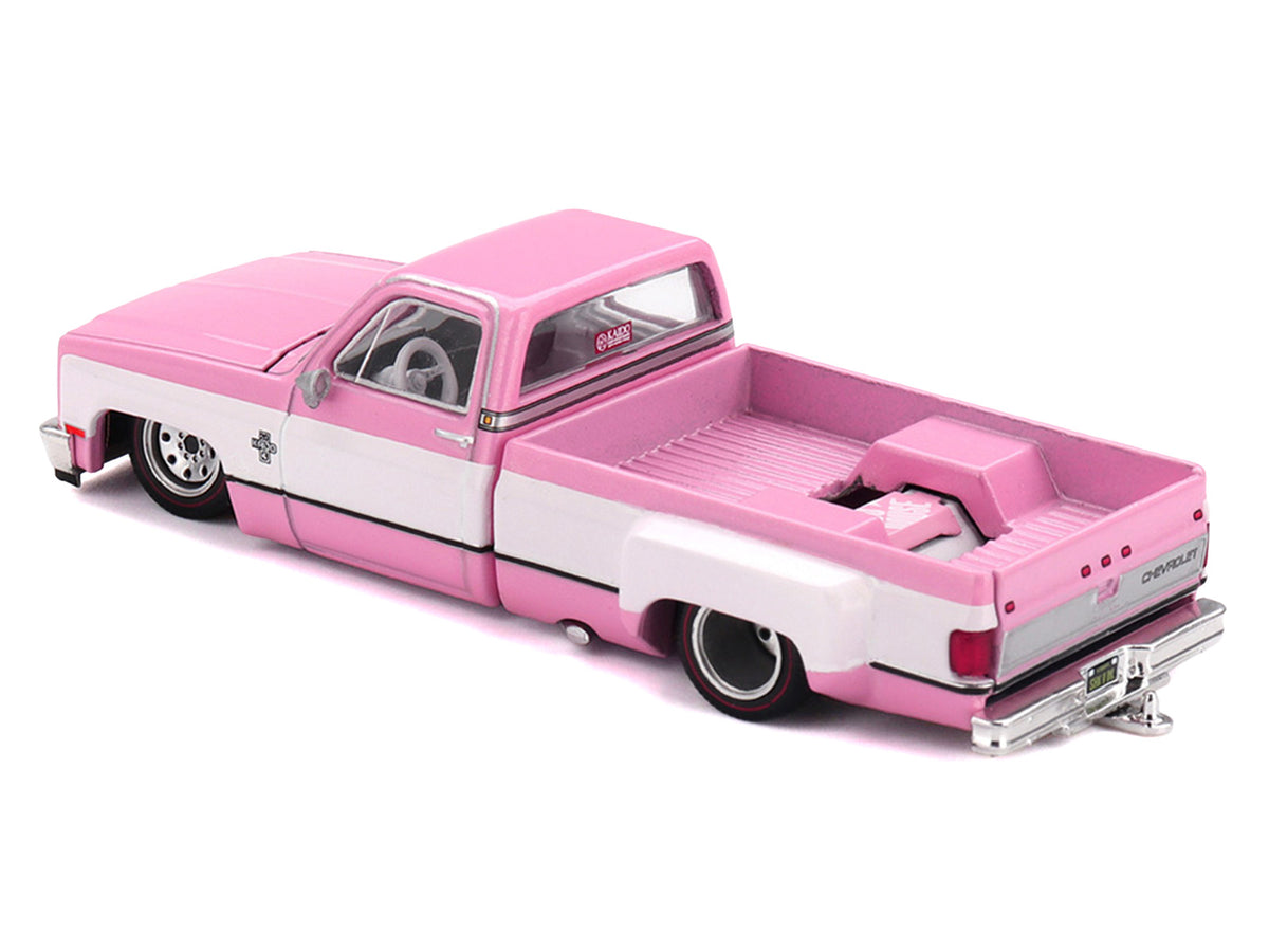 Chevrolet Silverado Dually Pickup Truck "Vintage Spec V2" Pink with White Sides (Designed