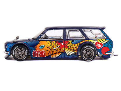 Datsun Kaido 510 Wagon RHD (Right Hand Drive) "Koi Wagon V1" Blue with Koi Fish Graphics (Designed