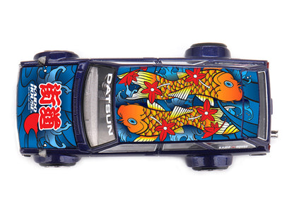 Datsun Kaido 510 Wagon RHD (Right Hand Drive) "Koi Wagon V1" Blue with Koi Fish Graphics (Designed