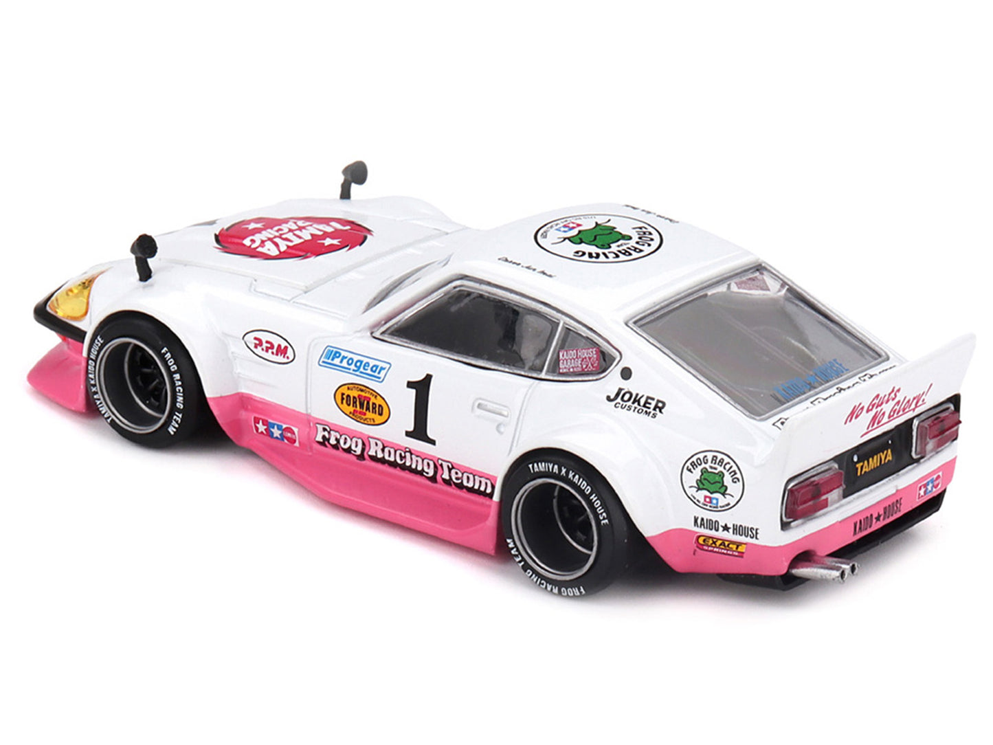 Nissan Fairlady Z RHD (Right Hand Drive) #1 "Tamiya Racing - Frog Racing Team" White and Pink (Designed