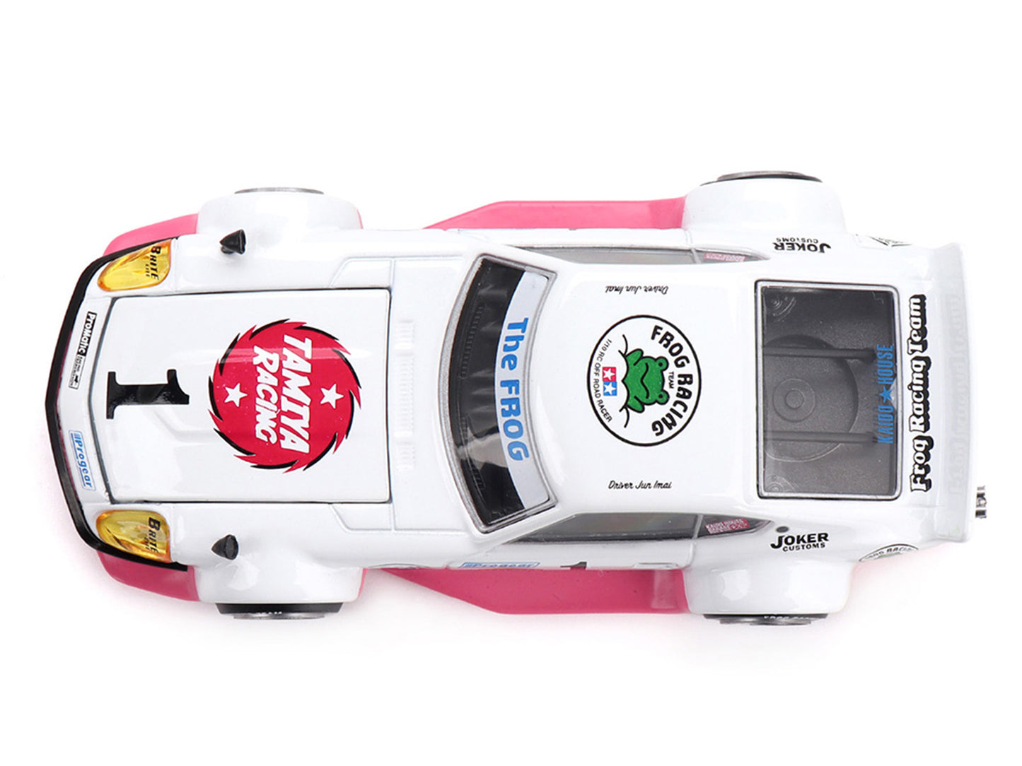 Nissan Fairlady Z RHD (Right Hand Drive) #1 "Tamiya Racing - Frog Racing Team" White and Pink (Designed