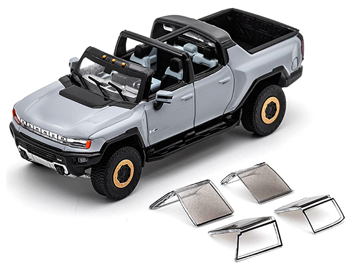 2022 GMC Hummer EV Pickup Truck Gray 1/64 Diecast Model Car