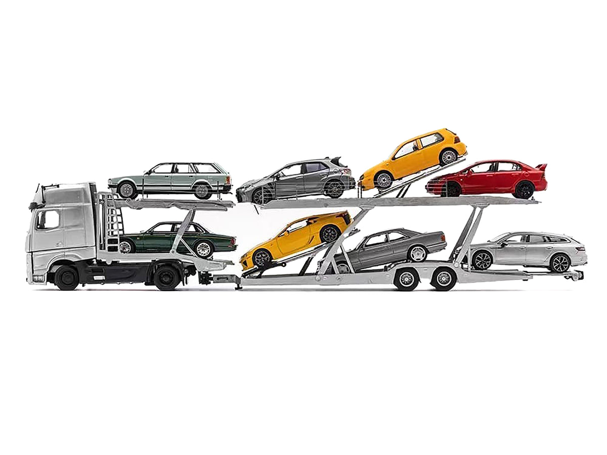Mercedes-Benz Actros Auto Transporter White 1/64 Diecast Model