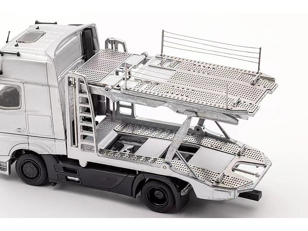 Mercedes-Benz Actros Auto Transporter White 1/64 Diecast Model