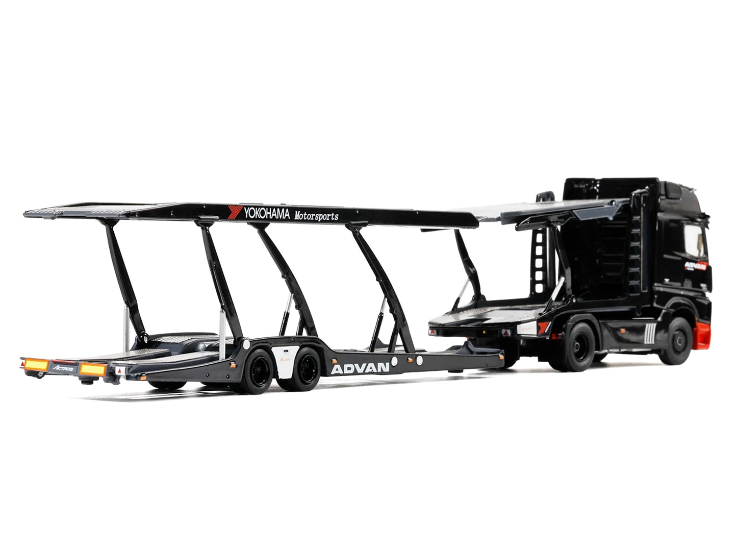 Mercedes-Benz Actros Gigaspace Auto Transporter "ADVAN Yokohama" Black 1/64 Diecast Model