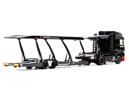 Mercedes-Benz Actros Gigaspace Auto Transporter "ADVAN Yokohama" Black 1/64 Diecast Model