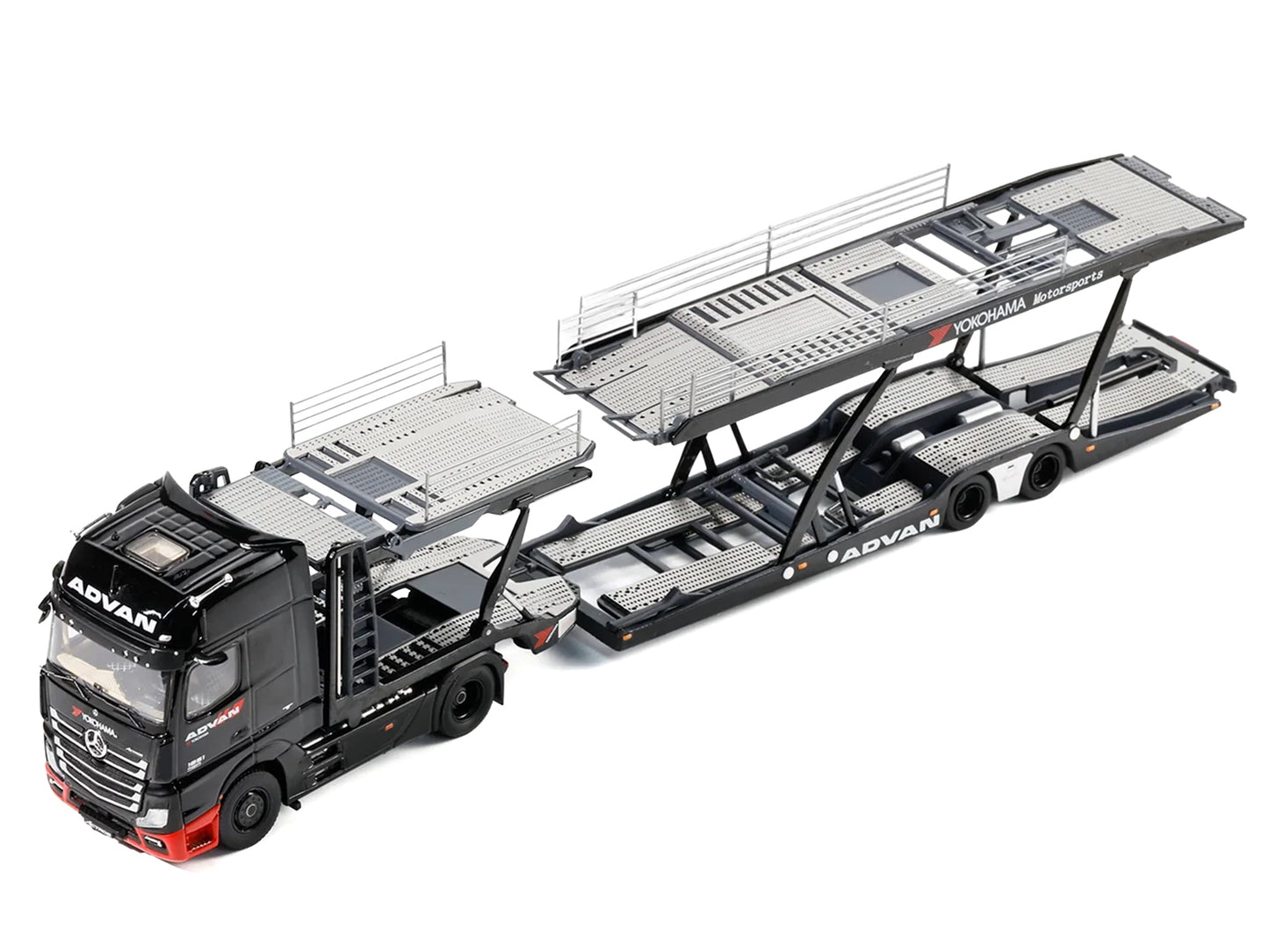 Mercedes-Benz Actros Gigaspace Auto Transporter "ADVAN Yokohama" Black 1/64 Diecast Model