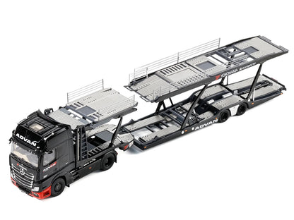 Mercedes-Benz Actros Gigaspace Auto Transporter "ADVAN Yokohama" Black 1/64 Diecast Model
