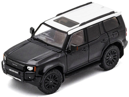 Toyota Land Cruiser Prado 250 Black with White Top 1/64 Diecast Model Car