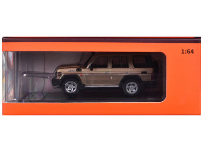 Toyota Land Cruiser (J76) Gold Metallic 1/64 Diecast Model Car