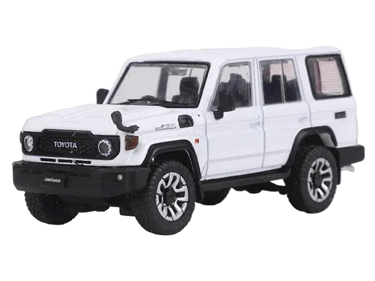 Toyota Land Cruiser (J76) RHD (Right Hand Drive) White 1/64 Diecast Model Car