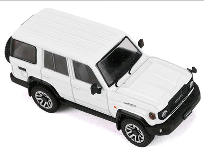 Toyota Land Cruiser (J76) RHD (Right Hand Drive) White 1/64 Diecast Model Car