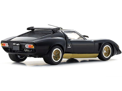 Lamborghini Miura SVR Black with Gold Accents and Wheels 1/43 Diecast Model Car