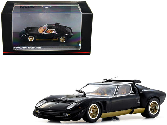 Lamborghini Miura SVR Black with Gold Accents and Wheels 1/43 Diecast Model Car