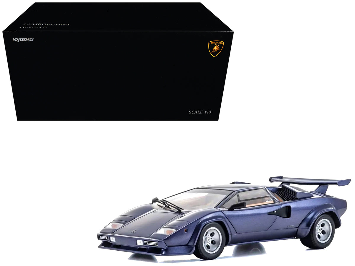 Lamborghini Countach LP 5000 Quattrovalvole Dark Blue Metallic 1/18 Diecast Model Car