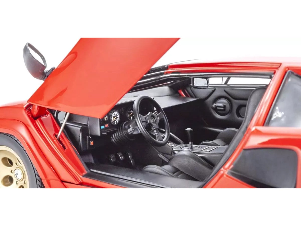 Lamborghini Countach LP 5000 Quattrovalvole Red with Gold Wheels 1/18 Diecast Model Car