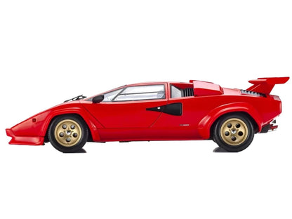 Lamborghini Countach LP 5000 Quattrovalvole Red with Gold Wheels 1/18 Diecast Model Car