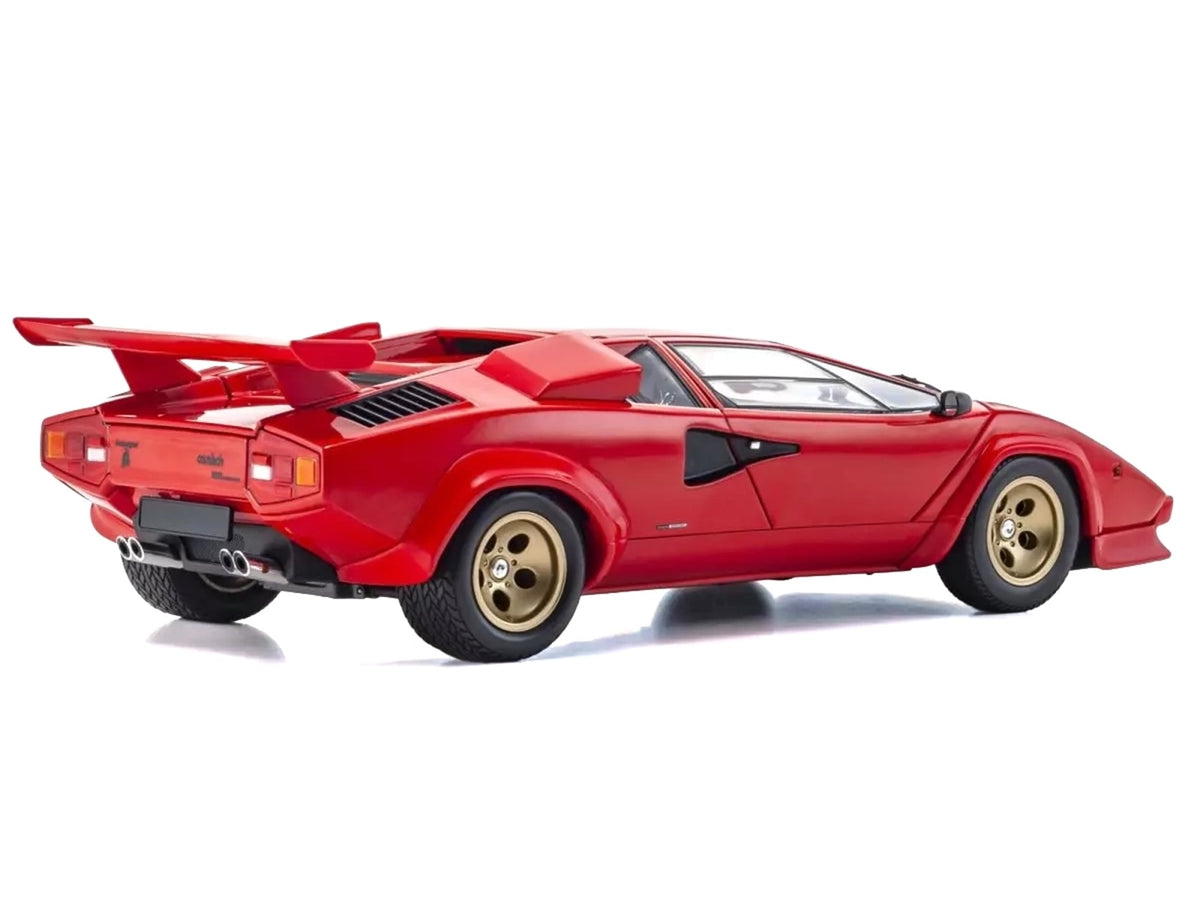 Lamborghini Countach LP 5000 Quattrovalvole Red with Gold Wheels 1/18 Diecast Model Car