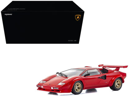 Lamborghini Countach LP 5000 Quattrovalvole Red with Gold Wheels 1/18 Diecast Model Car
