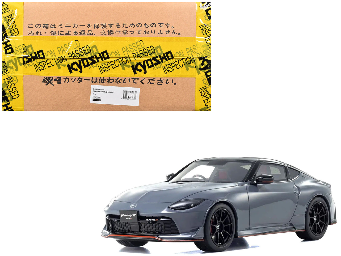 Nissan Fairlady Z NISMO RHD (Right Hand Drive) Gray with Black Top 1/18 Model Car