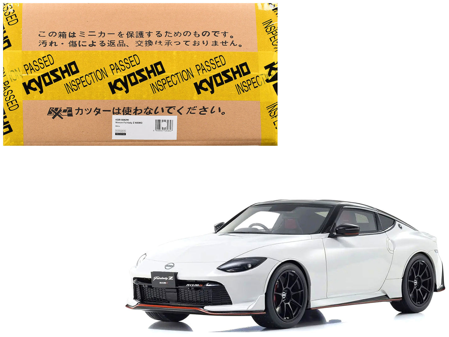Nissan Fairlady Z NISMO RHD (Right Hand Drive) White with Black Top 1/18 Model Car
