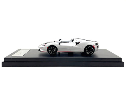 McLaren Elva Convertible White with Carbon and Red Stripes 1/64 Diecast Model Car
