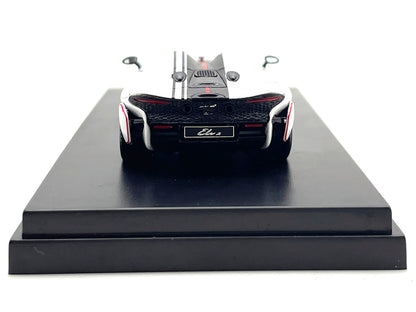 McLaren Elva Convertible White with Carbon and Red Stripes 1/64 Diecast Model Car